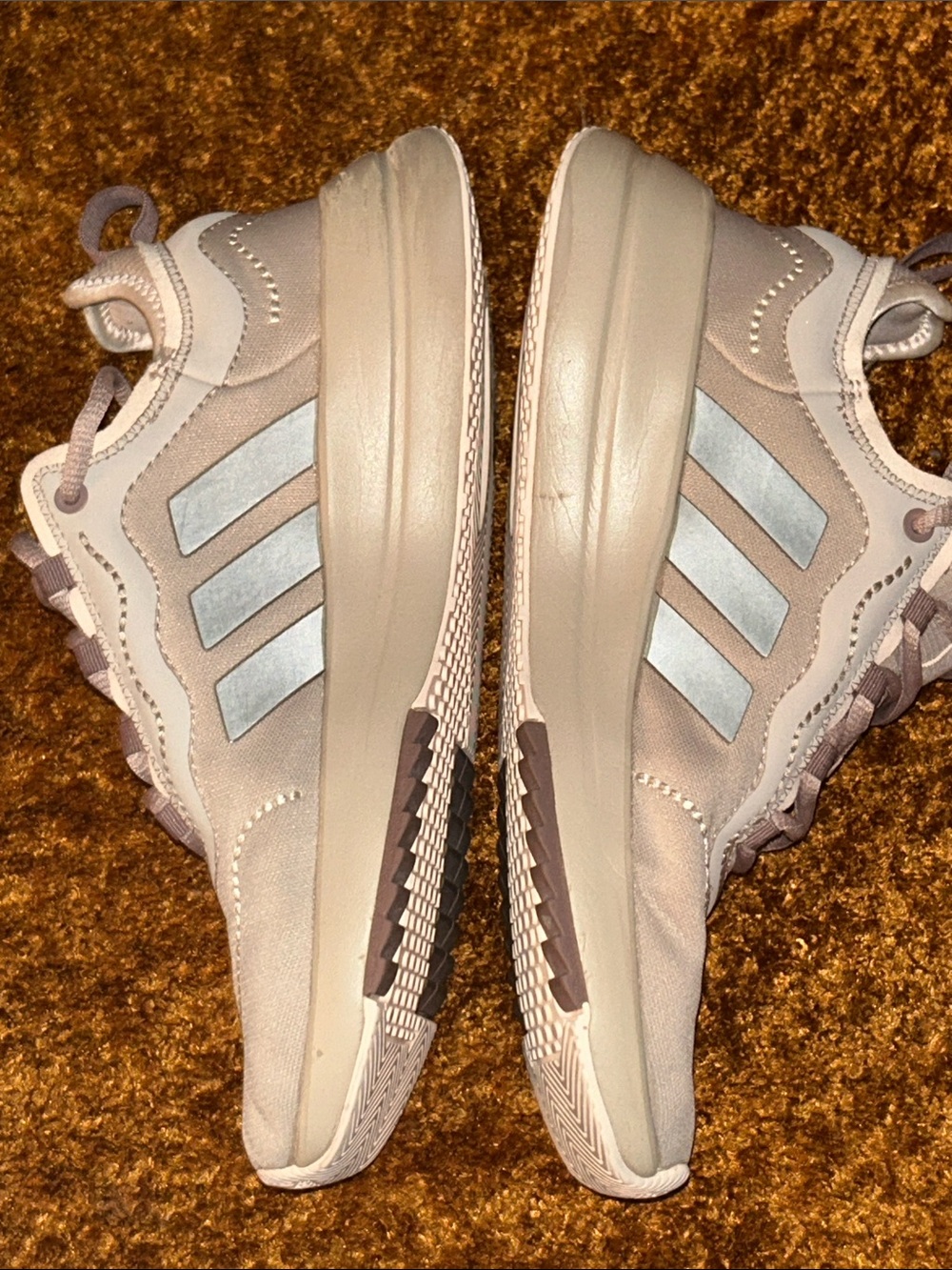 adidas Women’s Pale Pink Cloudfoam Lace-Up Sneakers - Picture 3 of 6